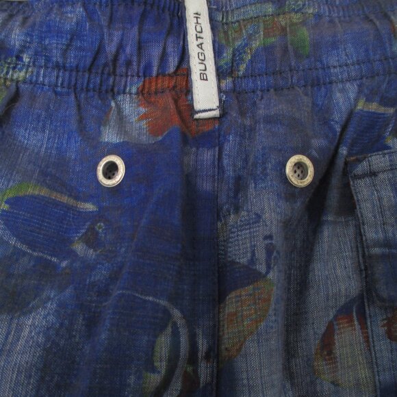 Bugatchi Uomo Mens Blue PolyCotton Lined Swim Trunk NWOT - Size 34W-38W or Large - Picture 2 of 5